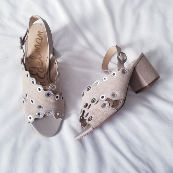 Sam Edelman Seana women's scalloped heeled sandals size 10 - Picture 3 of 9